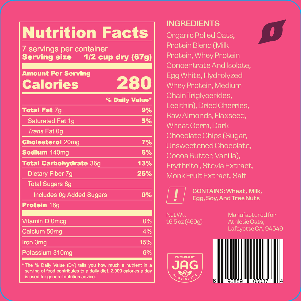 Protein Oatmeal Pouch - Cherry Chocolate Almond, 7 Servings
